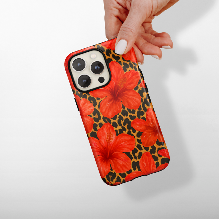 Tough MagSafe® Phone Case - Leopard Hibiscus