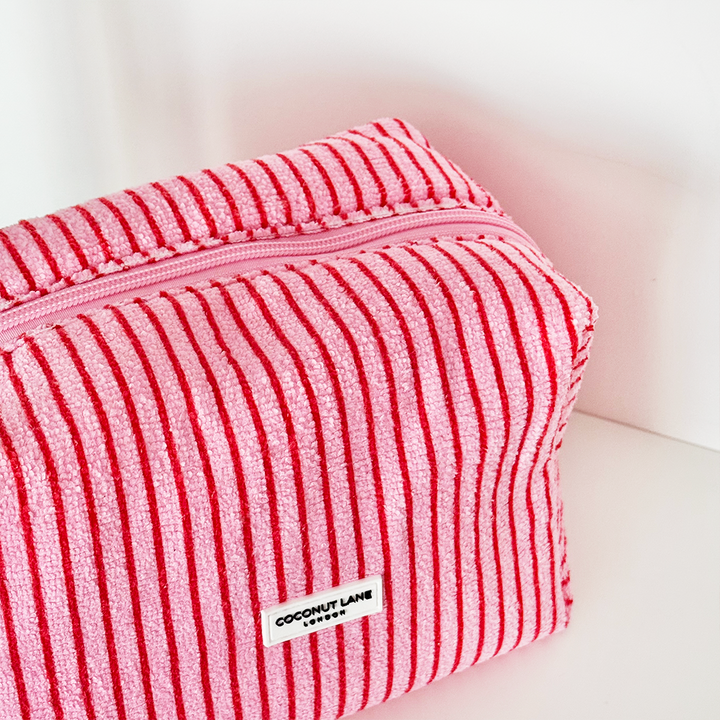 Cherry Stripes Towel Makeup Bag & Scrunchie Set