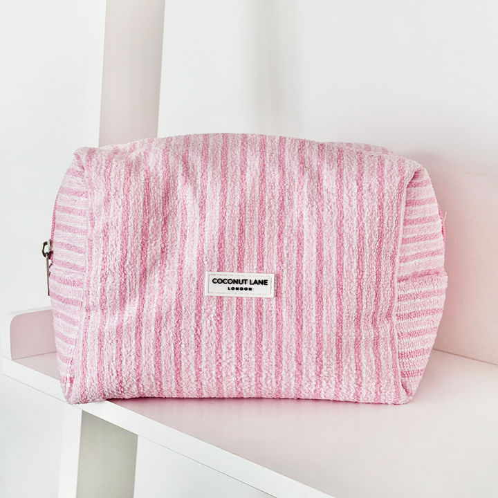 Towel Makeup Bag - Powder Stripes