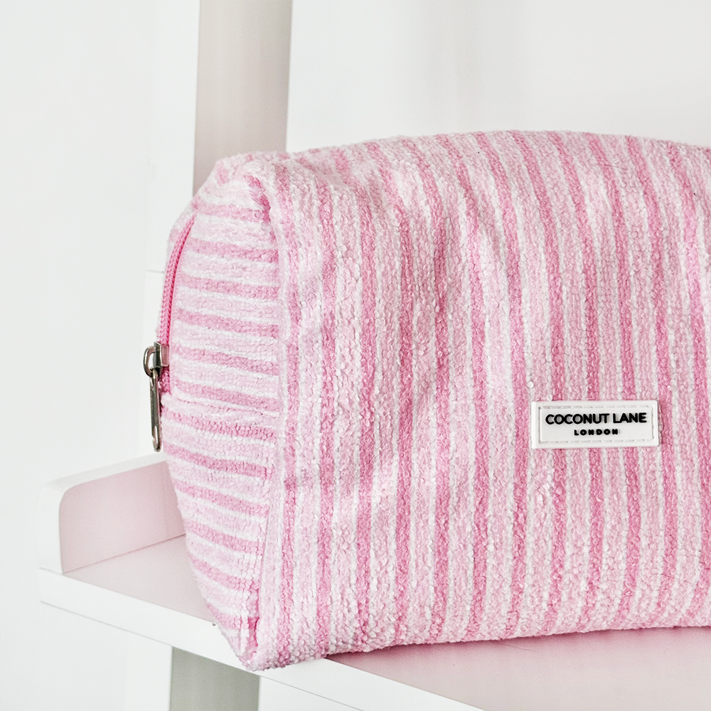 Towel Makeup Bag - Powder Stripes