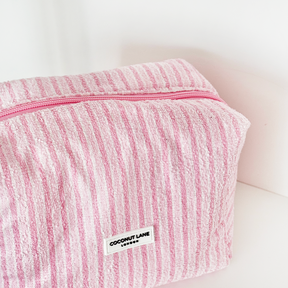 Towel Makeup Bag - Powder Stripes