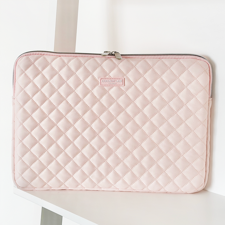 Quilted Marshmallow Pink Laptop Sleeve