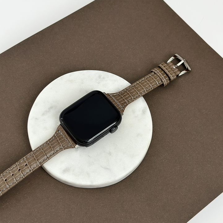 NEW - Vegan PU Croc Leather Apple Watch Strap - Mocha