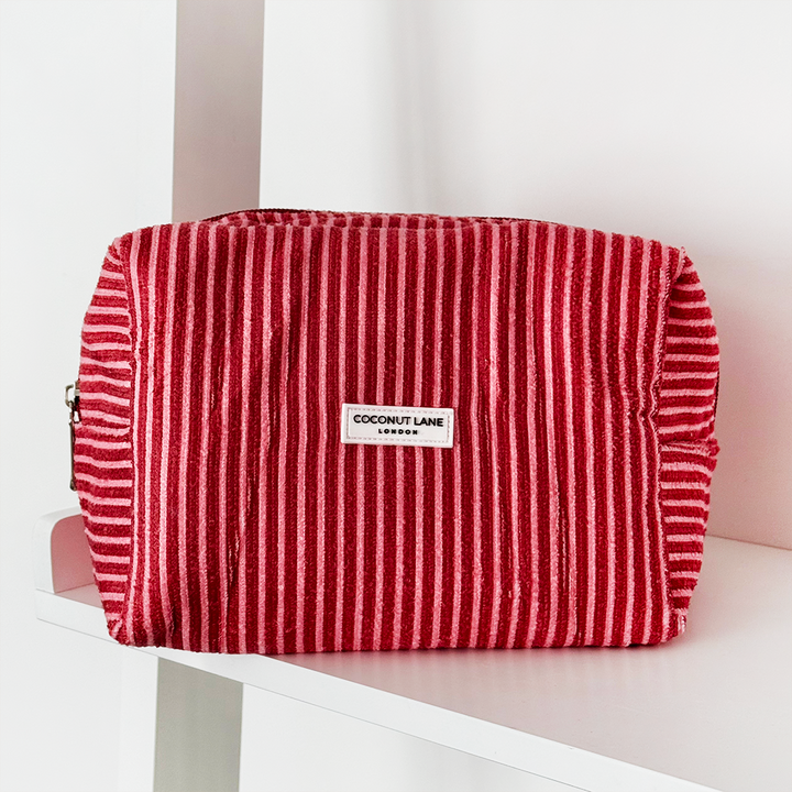 Towel Makeup Bag - Mulberry Stripes
