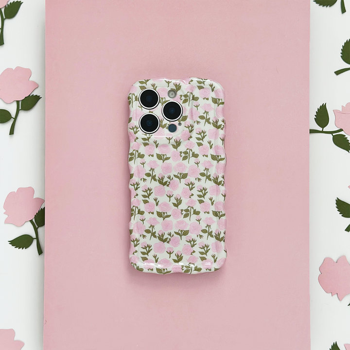 NEW - Wavy Phone Case - Buy Me Roses Baby Pink