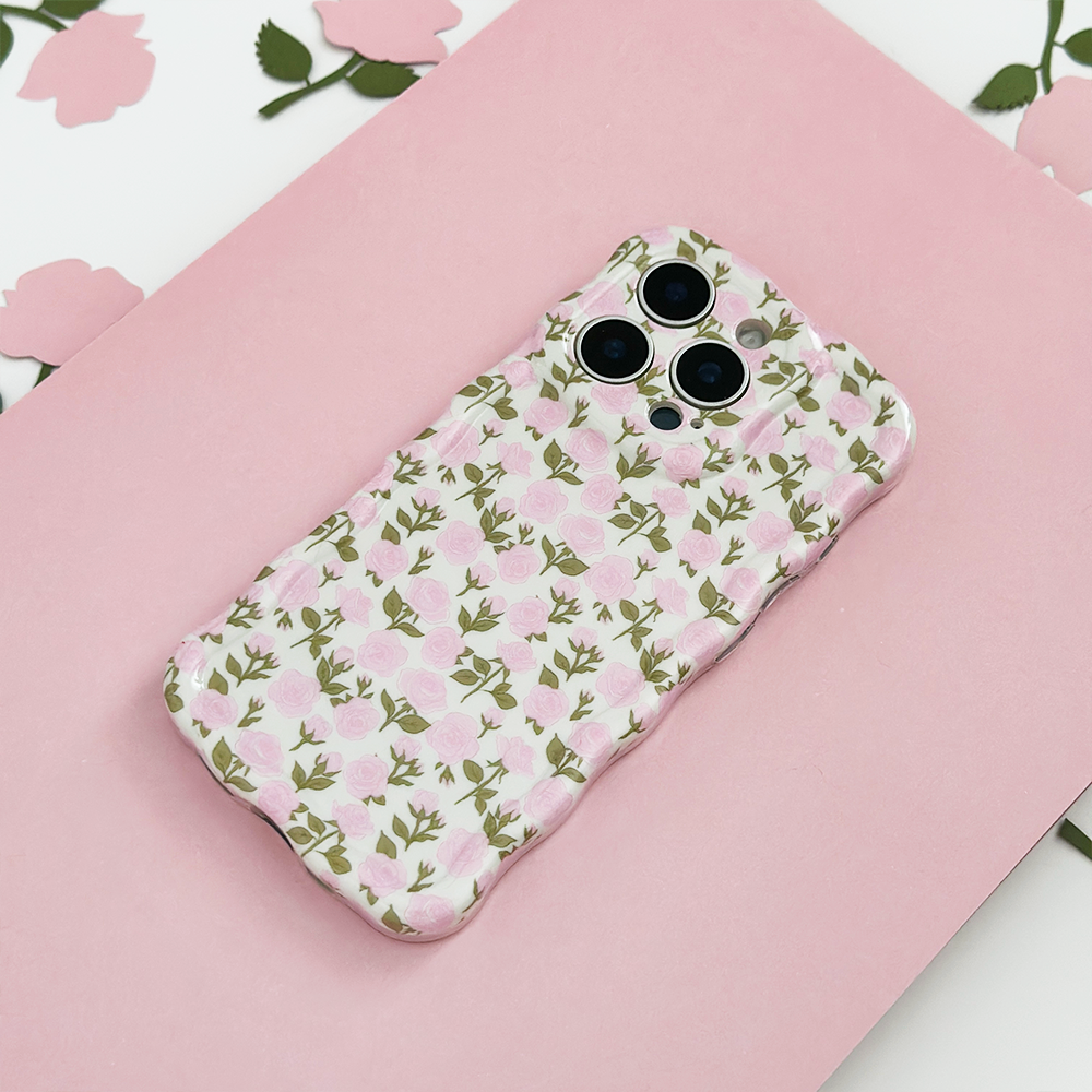 NEW - Wavy Phone Case - Buy Me Roses Baby Pink