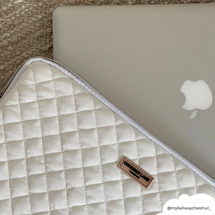 Quilted Milky Coconut Laptop Sleeve