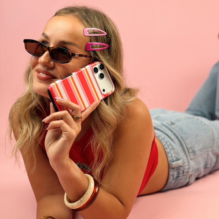 Tough MagSafe® Phone Case - Retro Stripes Raven