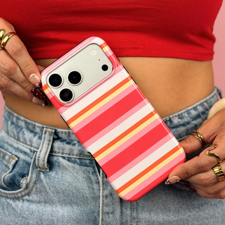 Tough MagSafe® Phone Case - Retro Stripes Raven