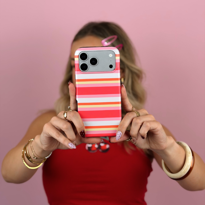 Tough MagSafe® Phone Case - Retro Stripes Raven