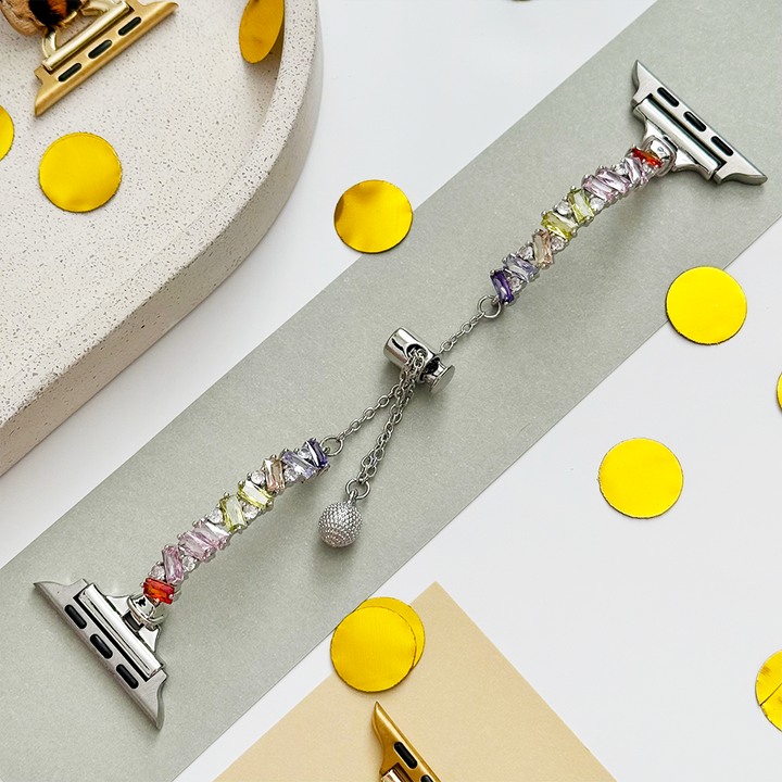 Riviera Crystals Apple Watch Strap - Silver