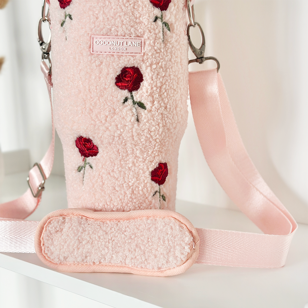 Tumbler Carry Case - Embroidered Roses Teddy