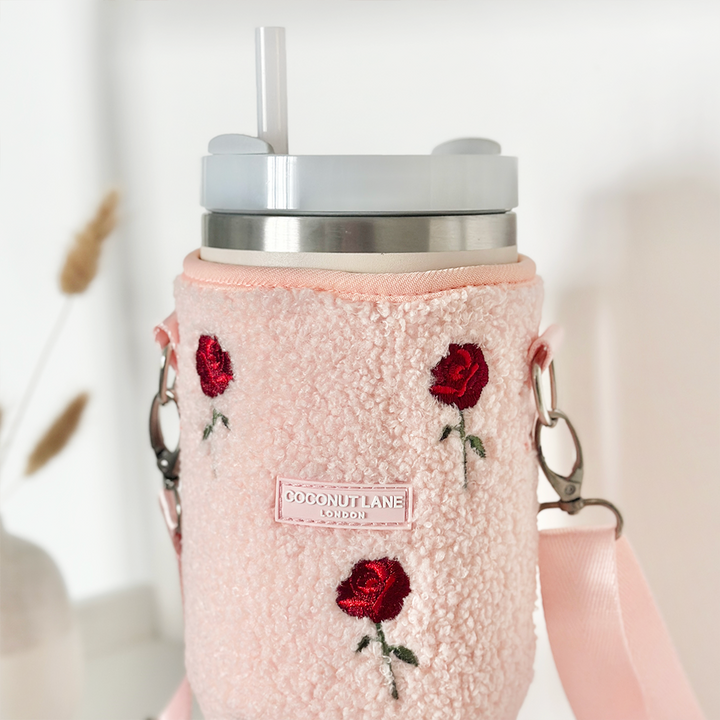 Tumbler Carry Case - Embroidered Roses Teddy