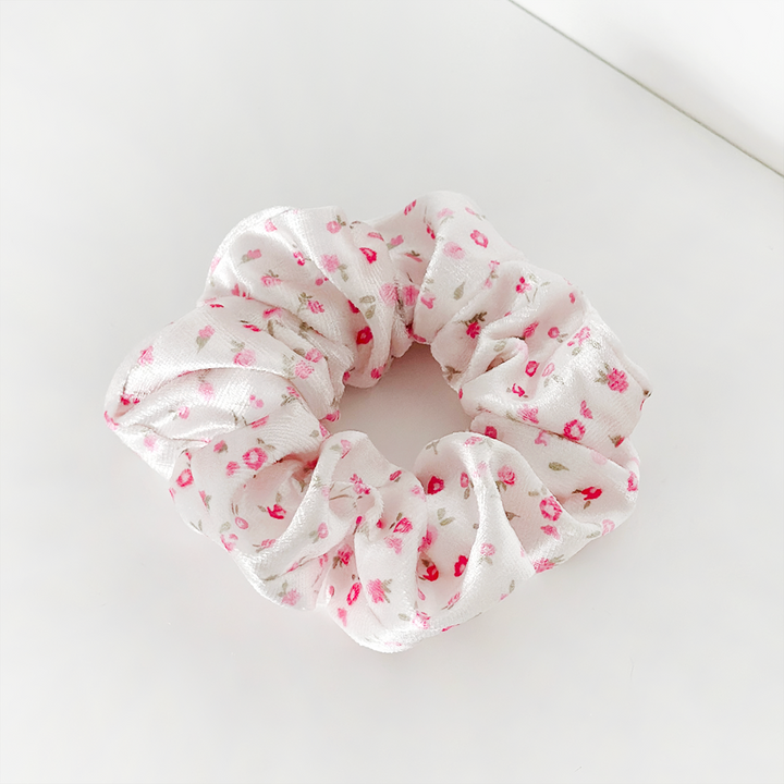 Pink Watercolour Flowers Scrunchie