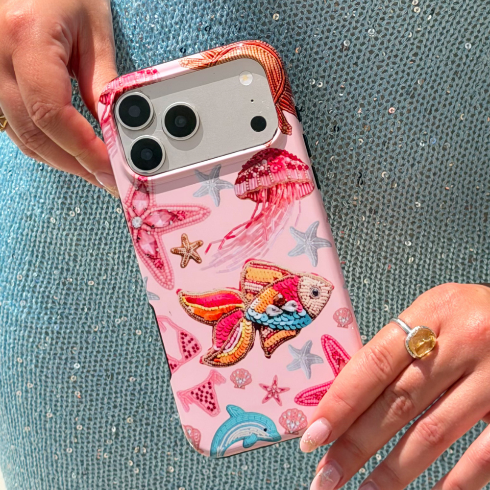 Close up of Tough Pink Paradise Phone Case