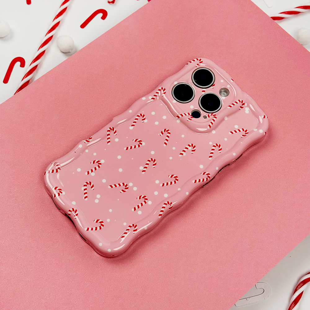 Wavy Phone Case - Candy Canes