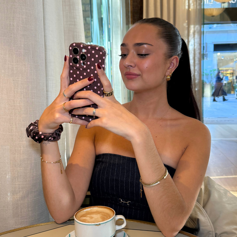 Wavy Phone Case - Brown Polka Dot