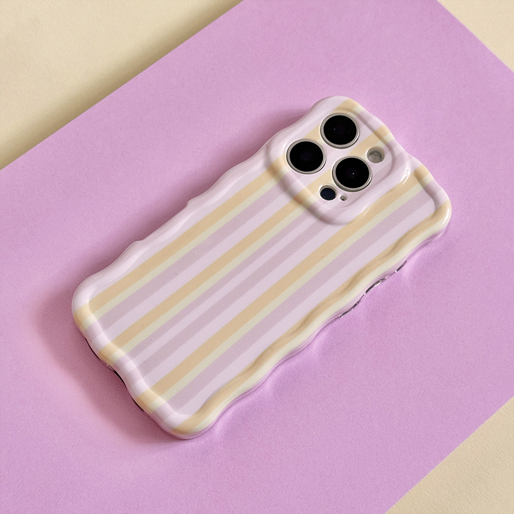 Pink, orange and yellow striped Wavy Phone Case. 