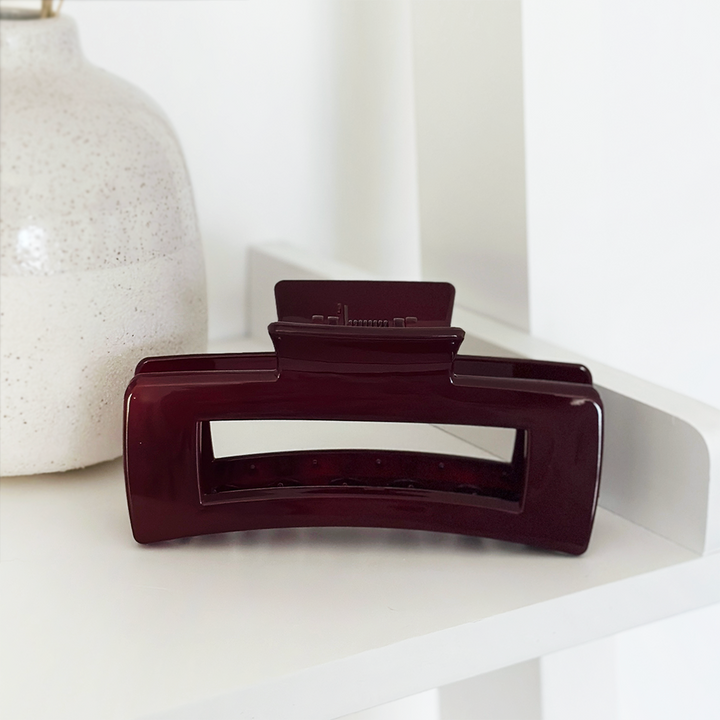 Burgundy Square Claw Clip