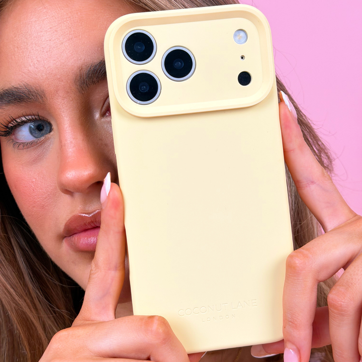 Girl with Butter Soft Butter Yellow Phone Case close up