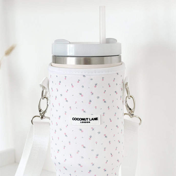 Tumbler Carry Case - Ditsy Floral White