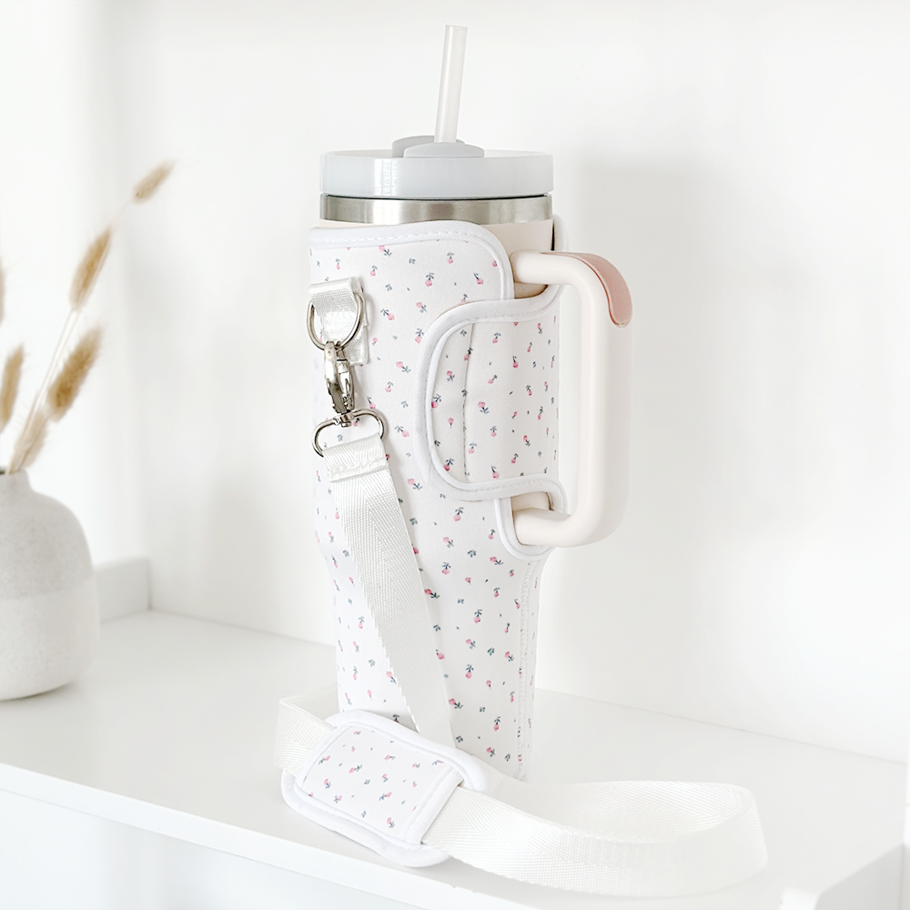 Tumbler Carry Case - Ditsy Floral White