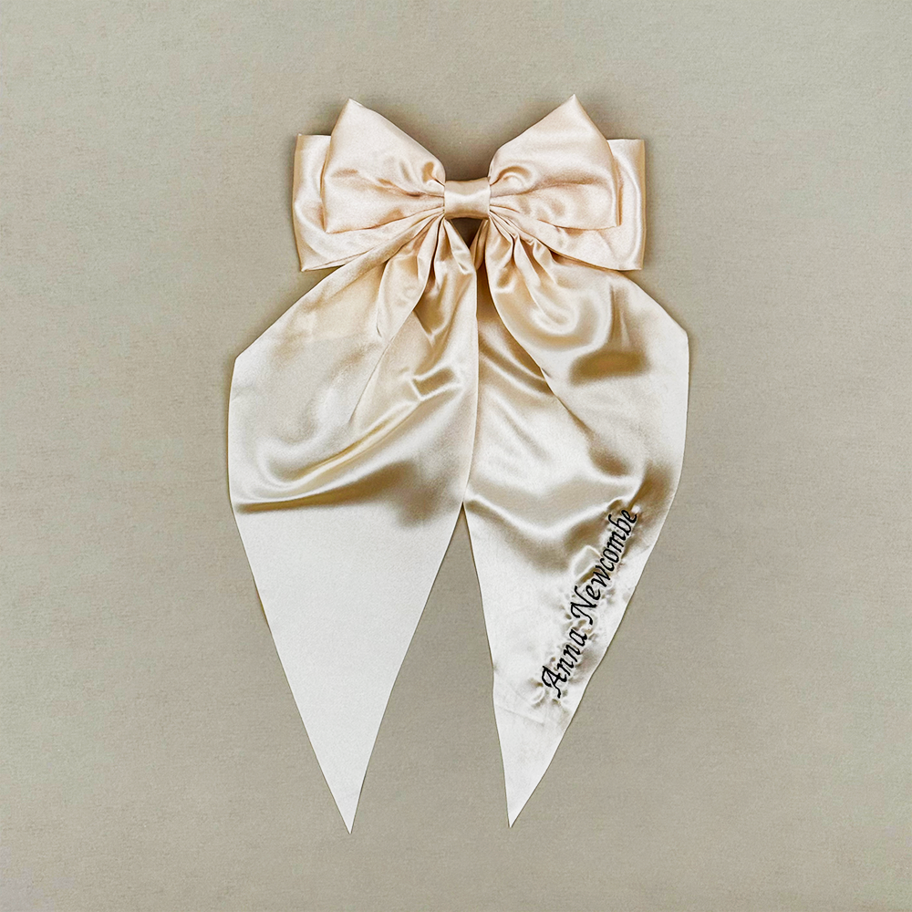 Big Bow Hair Clip - Nude