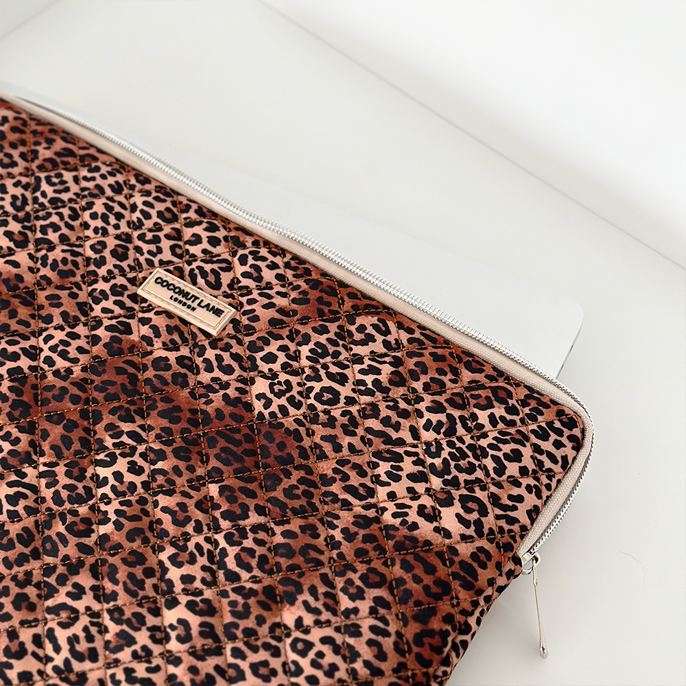 Quilted Leopard Laptop Sleeve