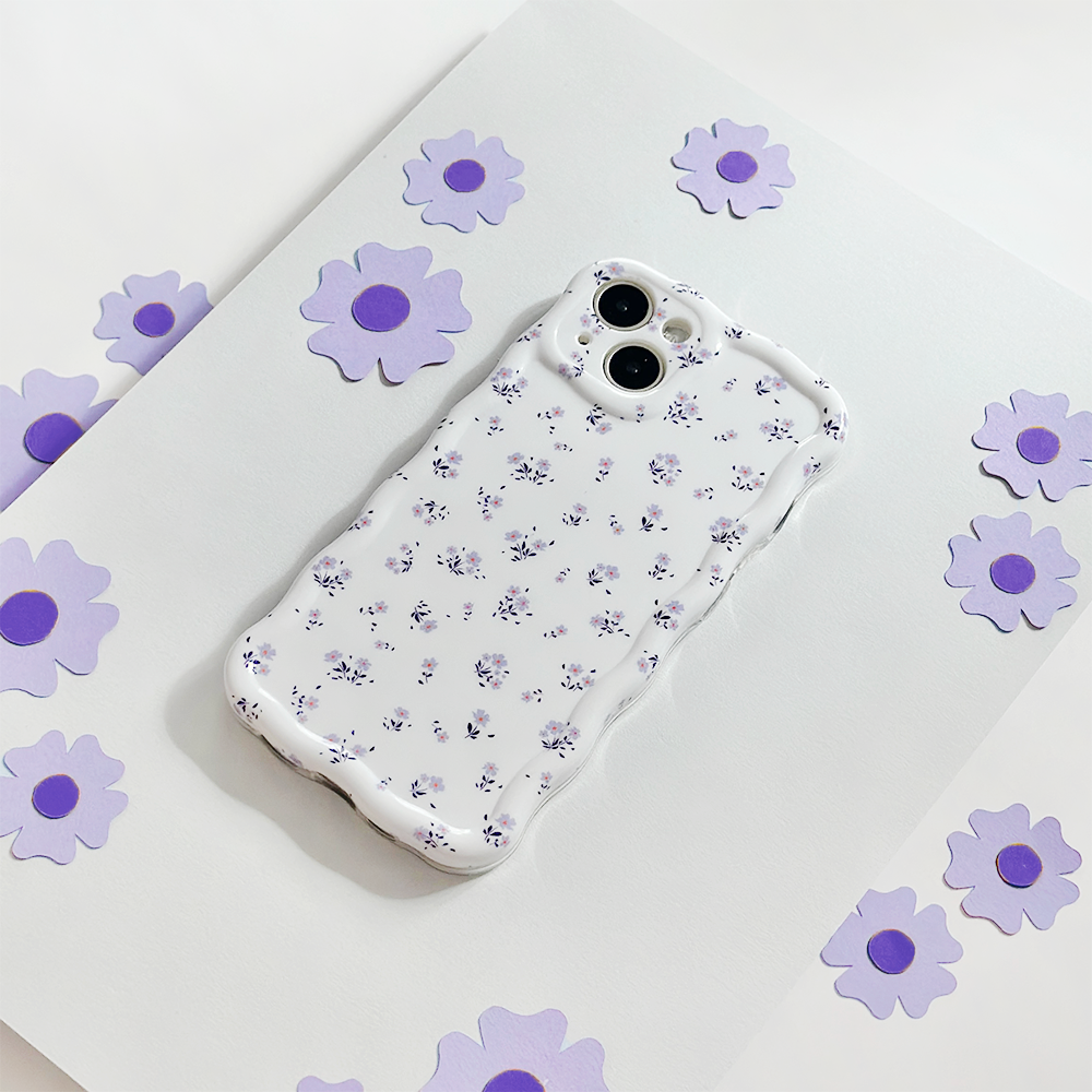 Wavy Phone Case - Ditsy Floral Periwinkle