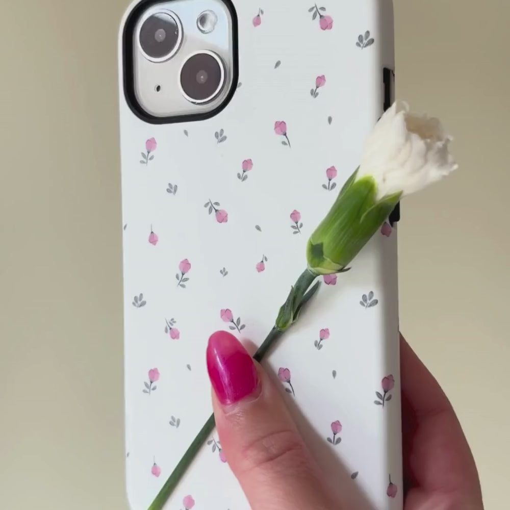 Tough Phone Case - Ditsy Floral White