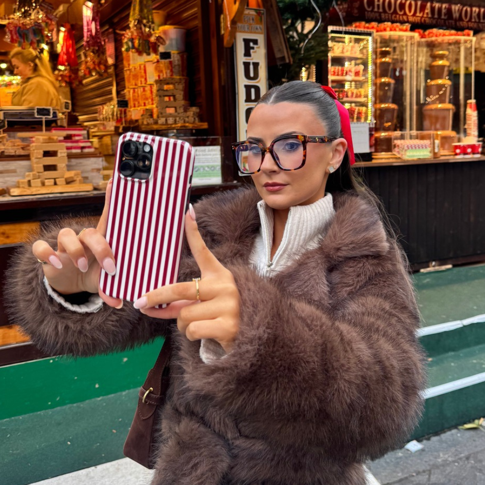 Tough Phone Case - Cherry Red Stripes