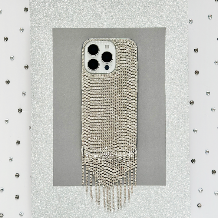 Diamante Tassel Phone Case - Silver