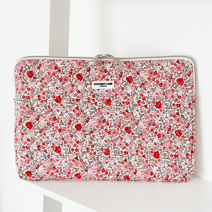 Quilted Christmas Flowers Laptop Sleeve