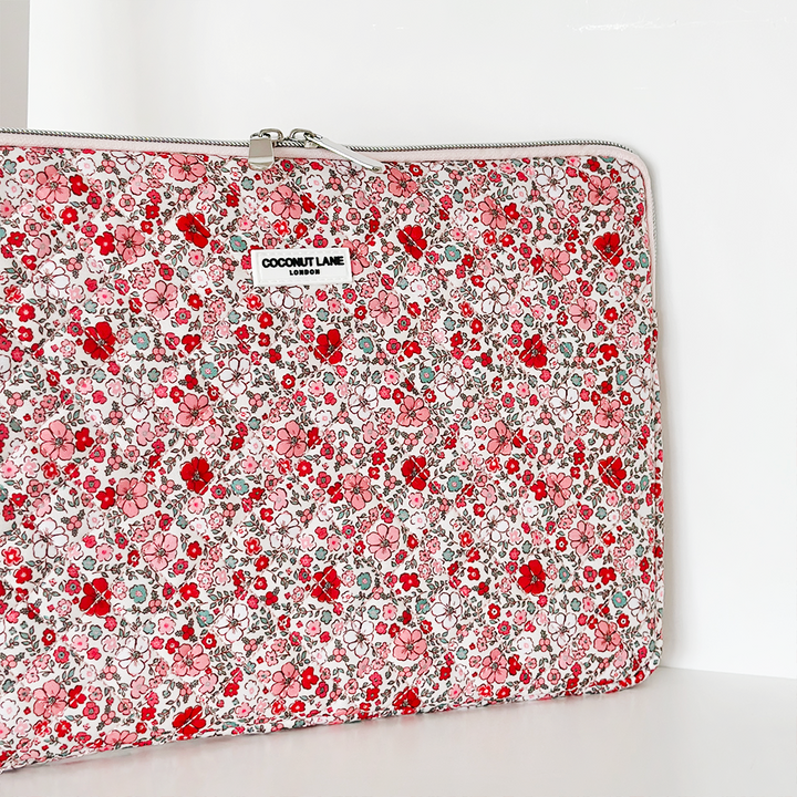 Quilted Christmas Flowers Laptop Sleeve